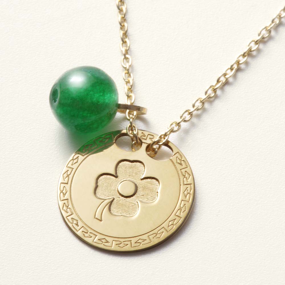 Medaglietta in oro 18 kt simbolo Quadrifoglio