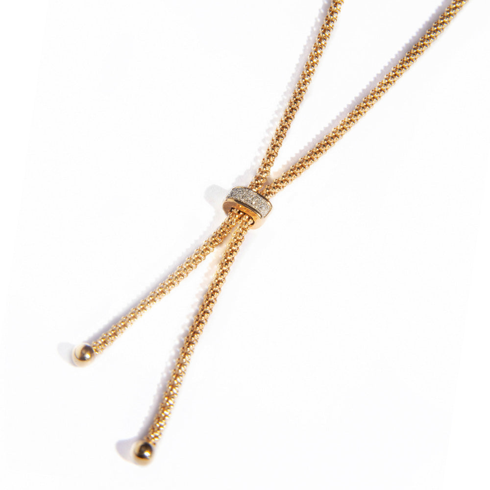 Collana Jolie con polvere di diamanti e pendenti