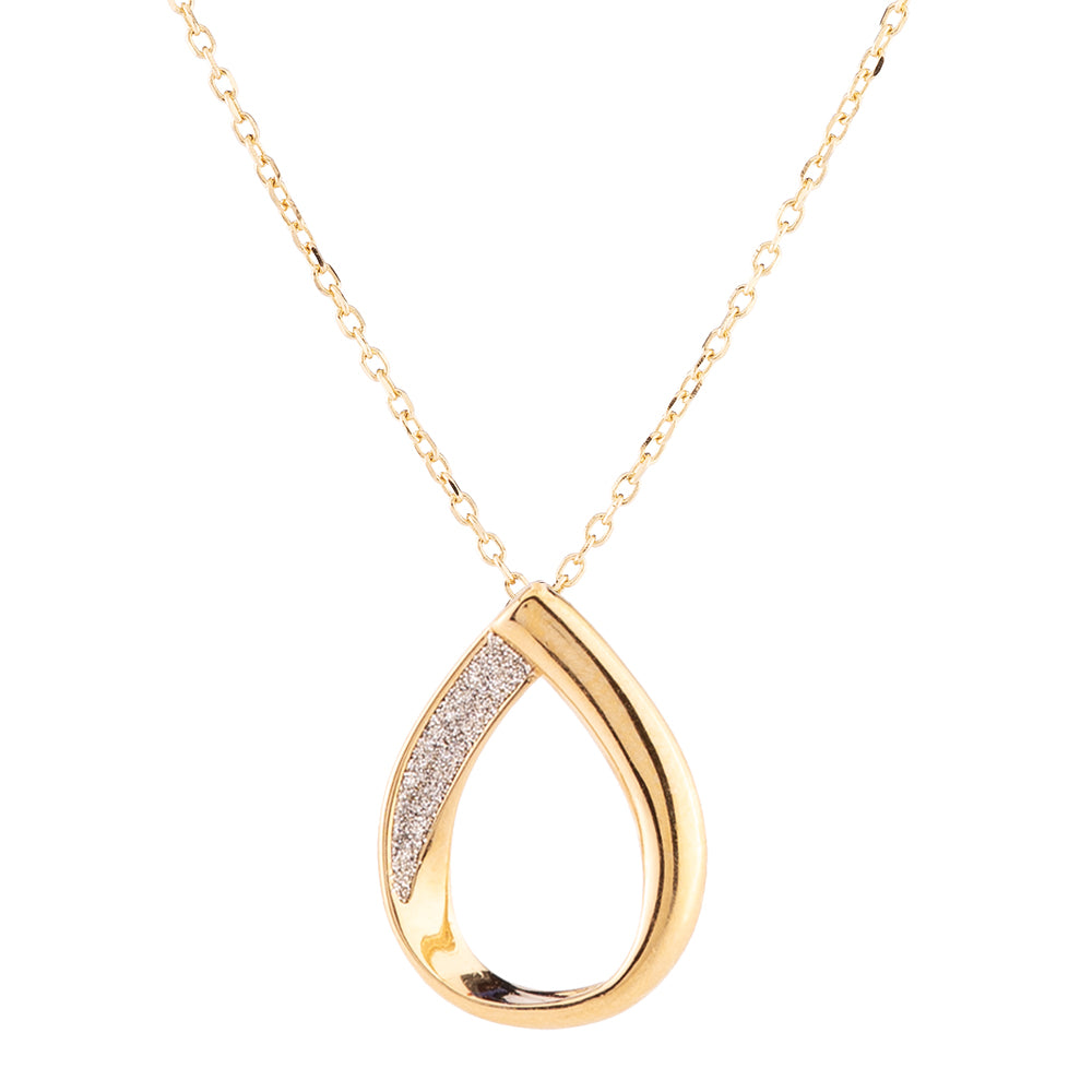 Collana Jolie in argento con goccia grande in polvere di diamanti